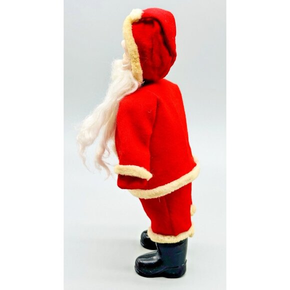 Vintage Rubber Faced Santa Claus Plush Stuffed Toy Doll 11 inch Christmas - Picture 6 of 8